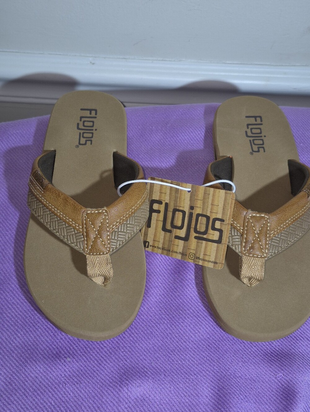 Flojos RYAN Brown Leather-Style Thong Sandals
